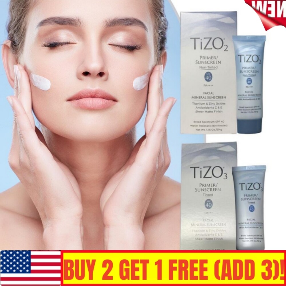 Tizo 3 Mineral Facial Primer Sunscreen Tinted SPF 40 PA+++ 1.75 OZ Exp. 05/27