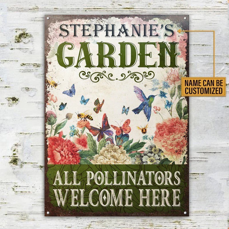 Custom Metal Garden Pollinator Sign Farmhouse Style Home Decor-image