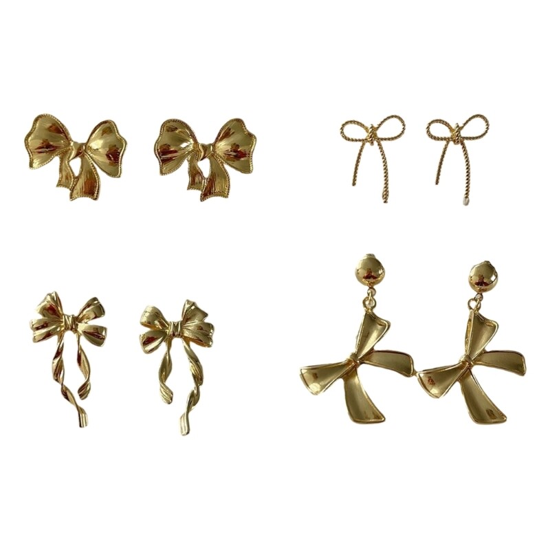 Elegant Bowknot Earrings for Irregular Piercings Jewelry Adornment