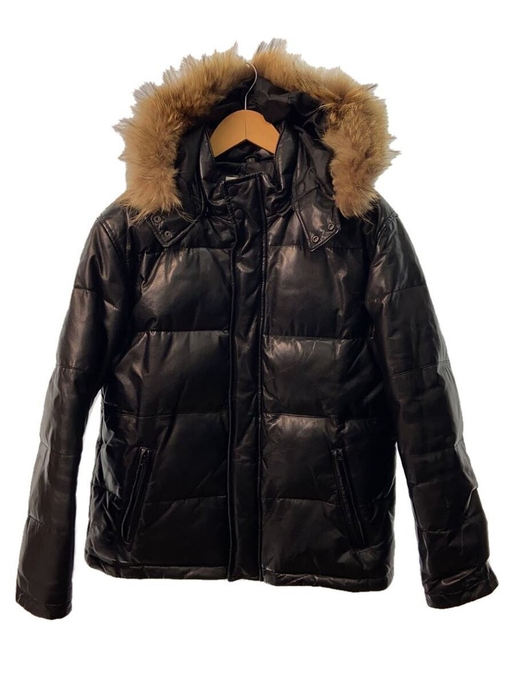 Wind Leather Jacket Blouson Cowhide Black Biker Style 1296