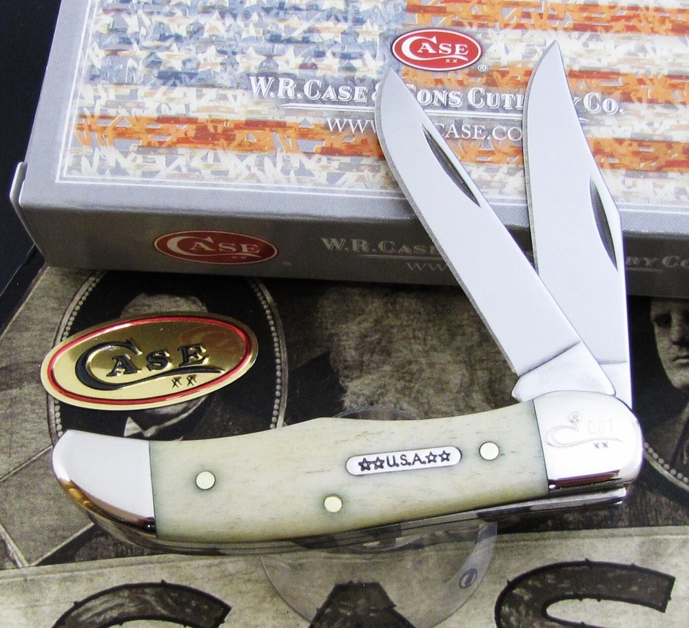 Case XX Pocket Hunter Knife 2002 American Set 62165 Natural Bone 350 Made NR