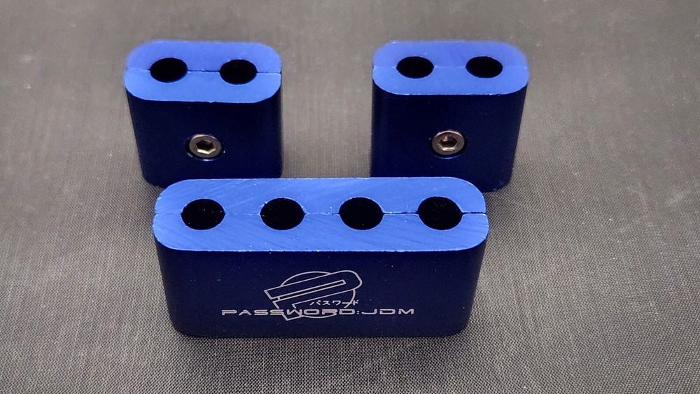 Password JDM Spark Plug Wire Clamp Divider - Line Separator Set - Blue-image