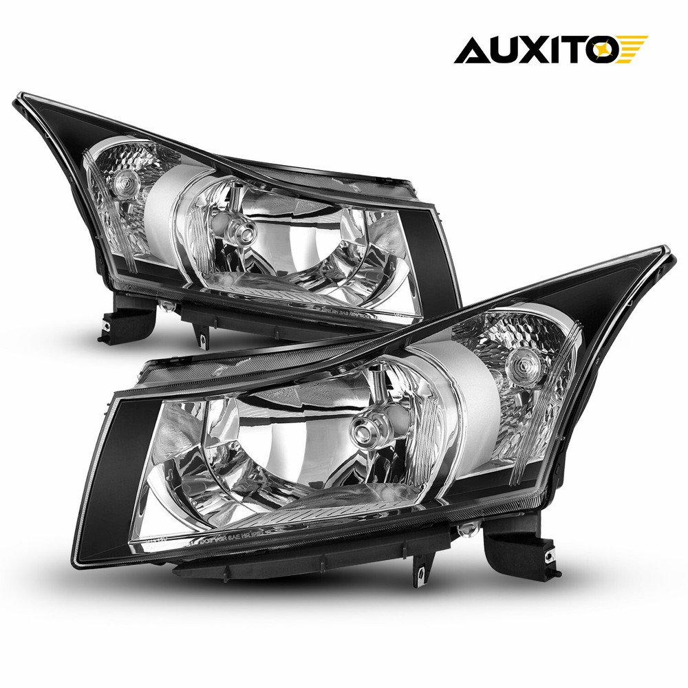 For 2011-2015 Chevy Cruze 2012 Black Headlights Assemblies Left Right Set