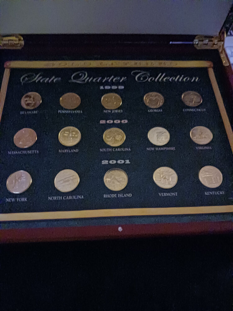 1999 - 2000 -2001 Gold Plated State Quarter Set 15 Coins