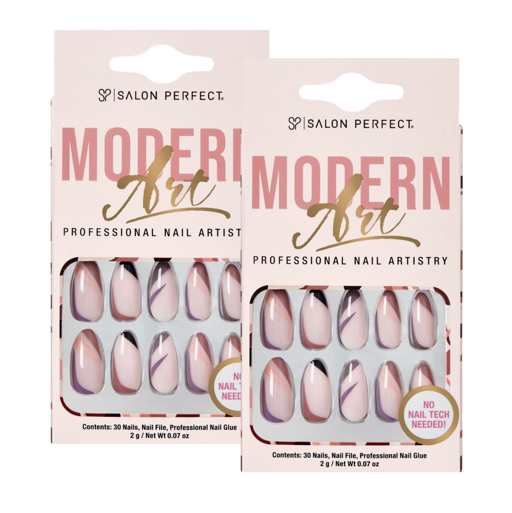 SALON PERFECT Artificial Press-On Nails - Modern Art Nude (Set of 2)