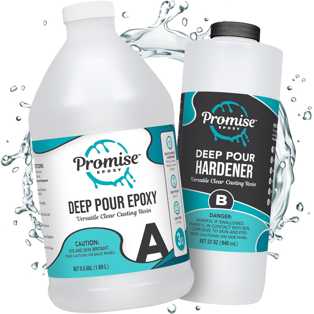 3 Quart Clear Deep Pour Epoxy Resin Kit - Food Safe Low Odor USA Made