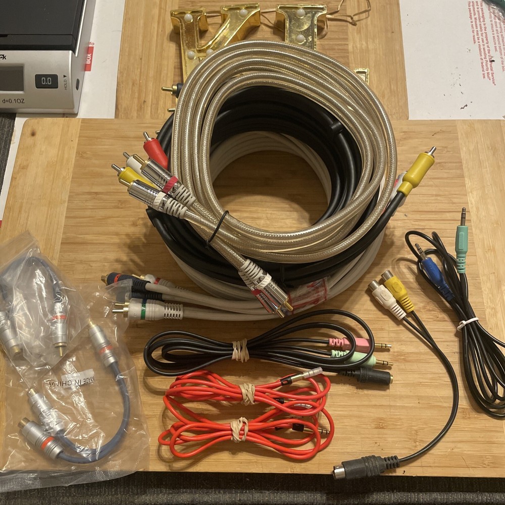 Python Cable RCA Video + Audio 8’, 12’ RCA Vid+aud, Car Speaker Split+ 3.5 Combo