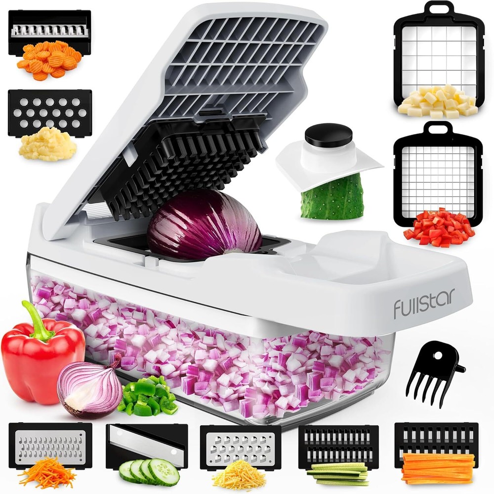 Fullstar 9-in-1 Vegetable Chopper Mandoline Slicer in Black/White