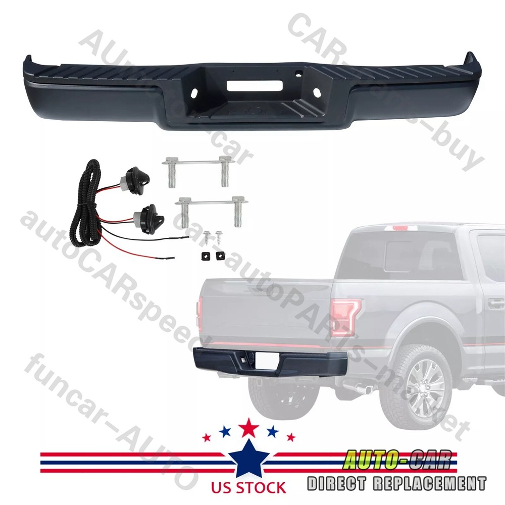 Black Step Bumper Assembly for 2004-2006 Ford F150 No Sensor Hole CA Fit