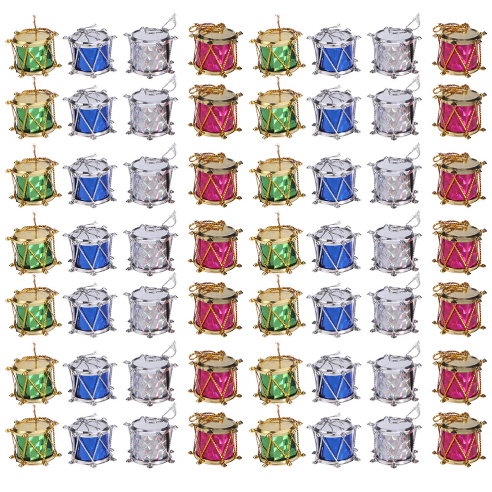 60 Pcs Christmas Mini Drums Snare Pendant Banister Decorations