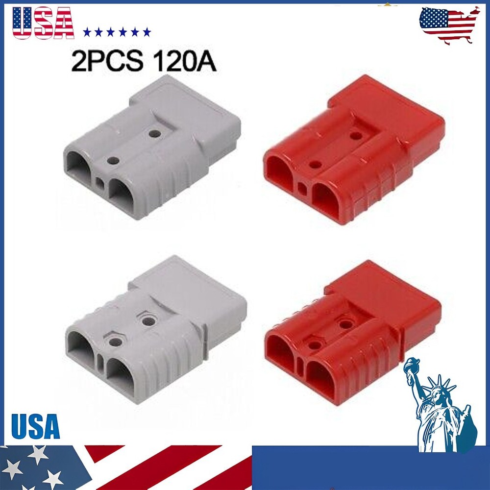 Large Gauge Range 2X120AMP For ANDERSON Plug Cable Terminal Battery Connector