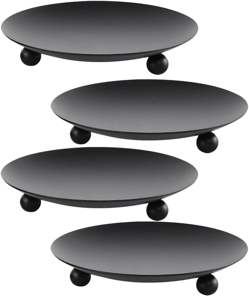 7cm Elegant Iron Candle Holder Plate for Indoor Outdoor Use