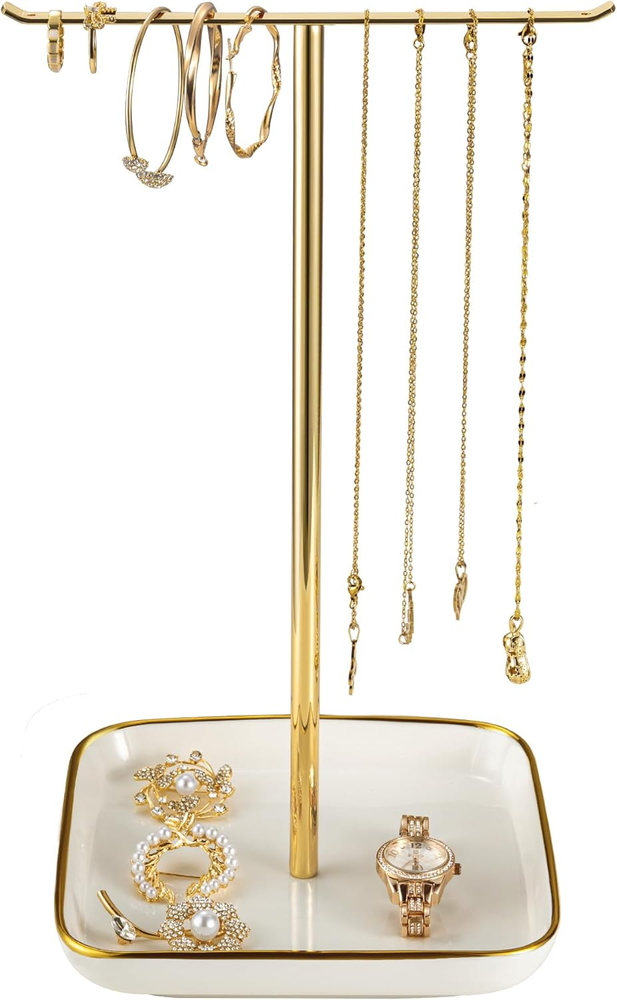 Jewelry Holder Stand with Ceramic Base: 12