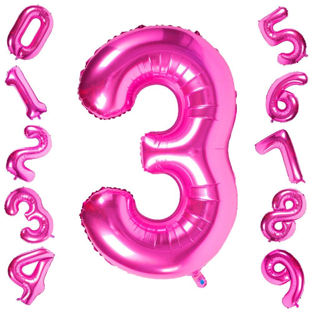 Pink 3 Balloons 40 Inch Large Foil Birthday Party Decor Helium Ready