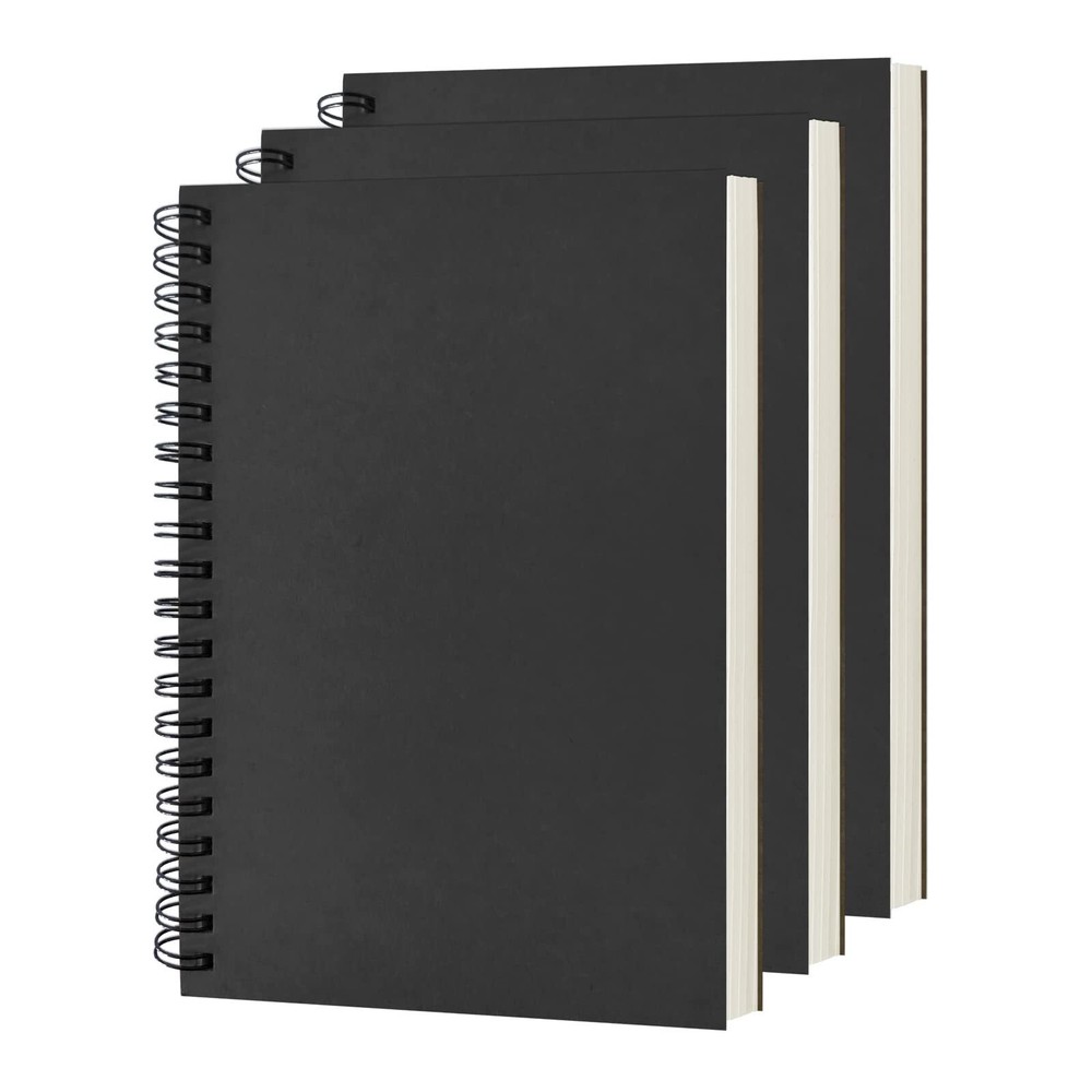 Blank Spiral Notebook 3Pack Soft Cover Sketch Book 100 Pages  50 Sheets 7