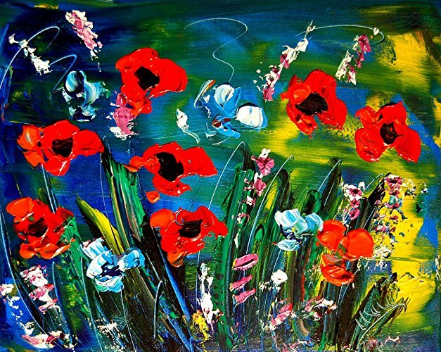 Flowers BY  MARK KAZAV - ORIGINAL OIL PAINTING ABSTRACT MODERN