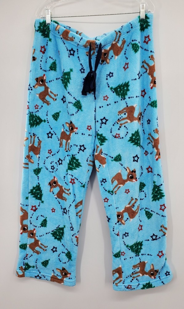 Rudolph the Red Nosed Reindeer Soft Fleece Plush Pajama Pants Juniors Size XL