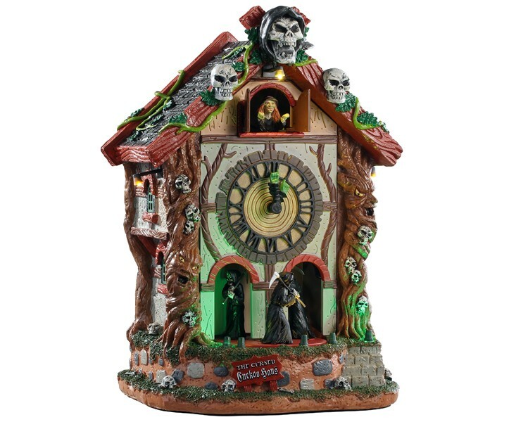 RETIRED- Spooky Town Lemax Signature CURSED CUCKOO HAUS Clock New Never Used