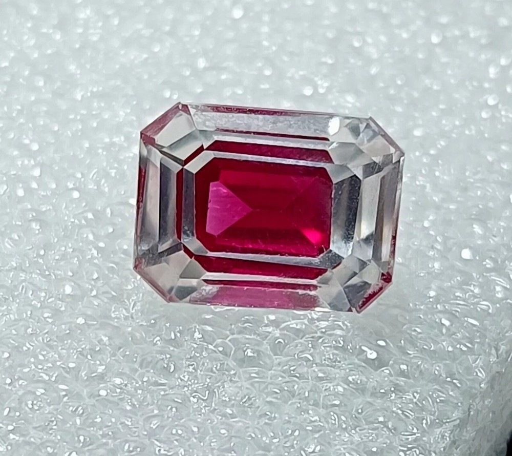 10 CT+ Natural Bi-Color Pitambari Sapphire Emerald Cut Loose Certified Gemstone