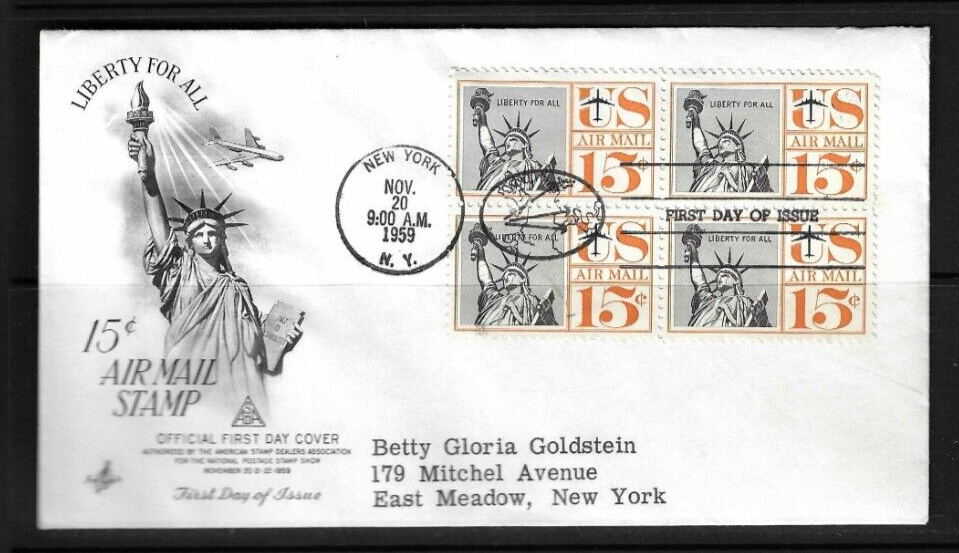 USA SC # C58 Statue Of Liberty FDC . Artcraft Cachet