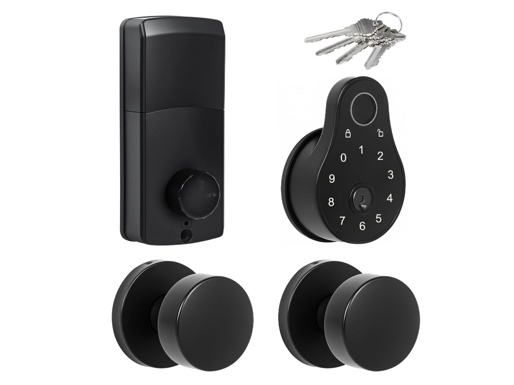 Smart Keyless Fingerprint Door Lock Deadbolt with Knob Set