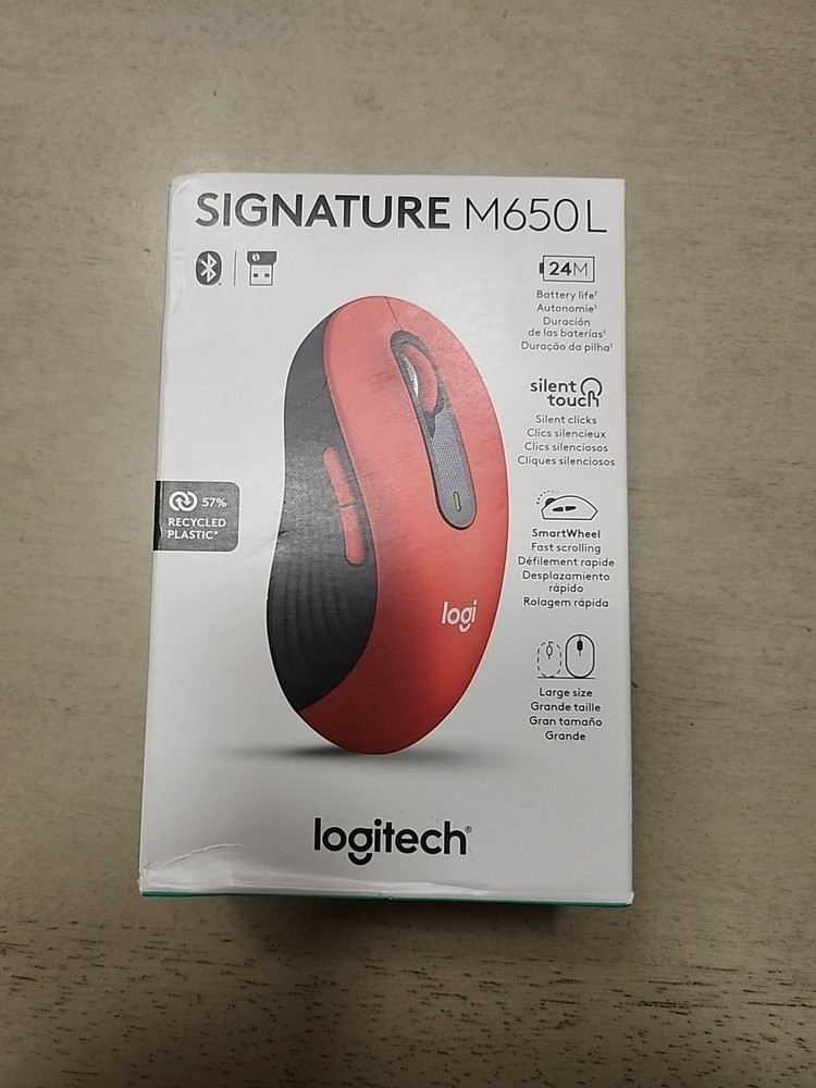 Logitech Signature M650L RED Wireless Large Mouse Brand New Fast Shipping