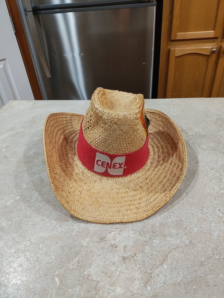 Vintage Cenex Woven Straw Hat Western Country Farm Ranch Discontinued