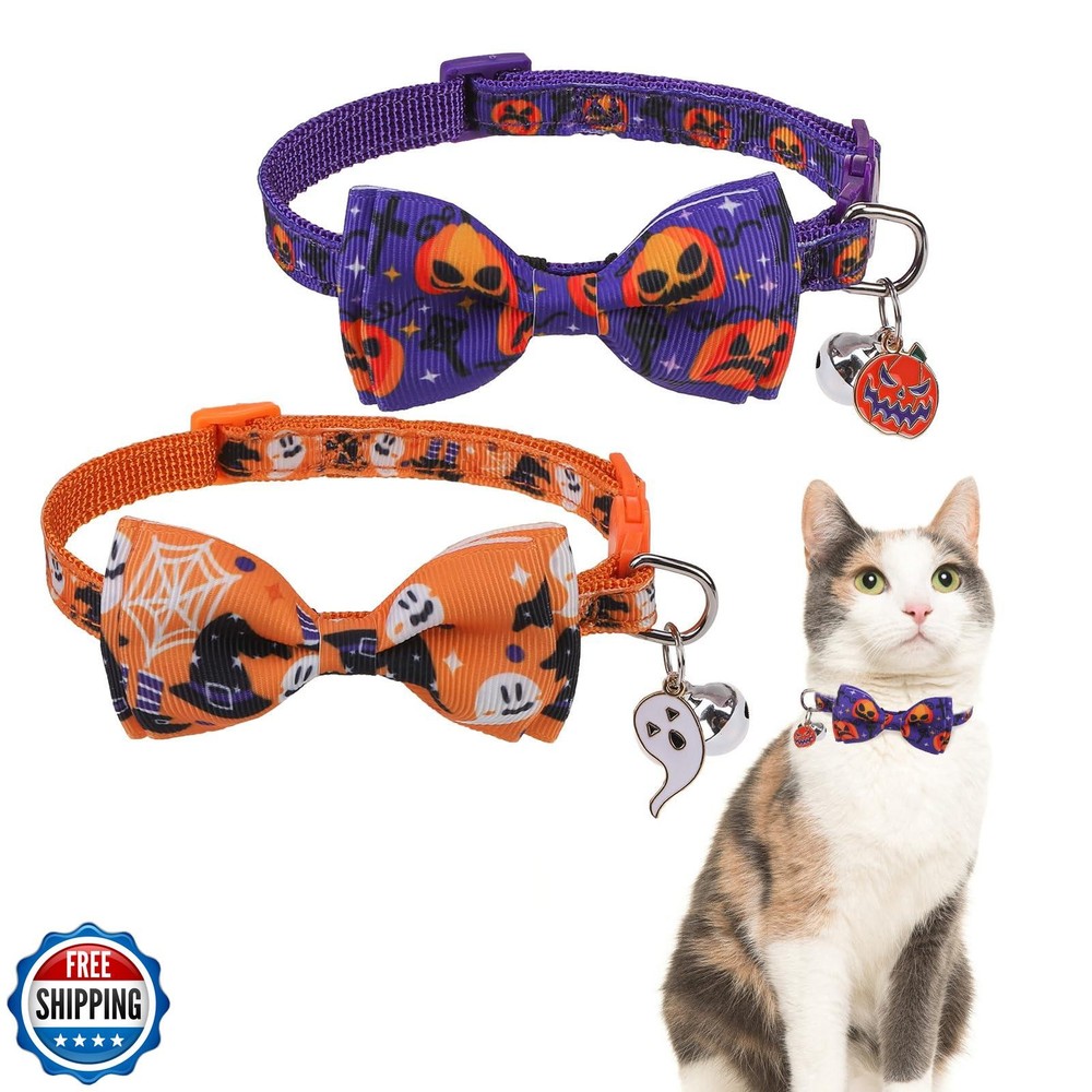 Spooky Halloween Breakaway Cat Collars - 3 Pack Safety Collars
