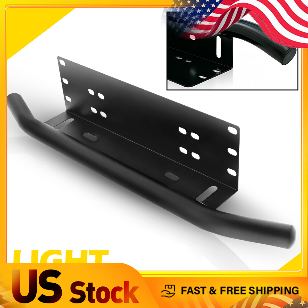 For Jeep Wrangler Grand Cherokee Bull Bumper Bar Bracket License Lamp LED USA
