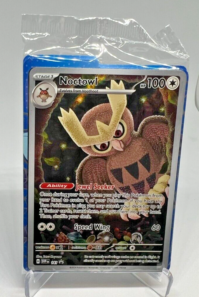 2024 Pokemon Stellar Crown NOCTOWL Sealed Black Star Promo #141 w/ Dividers