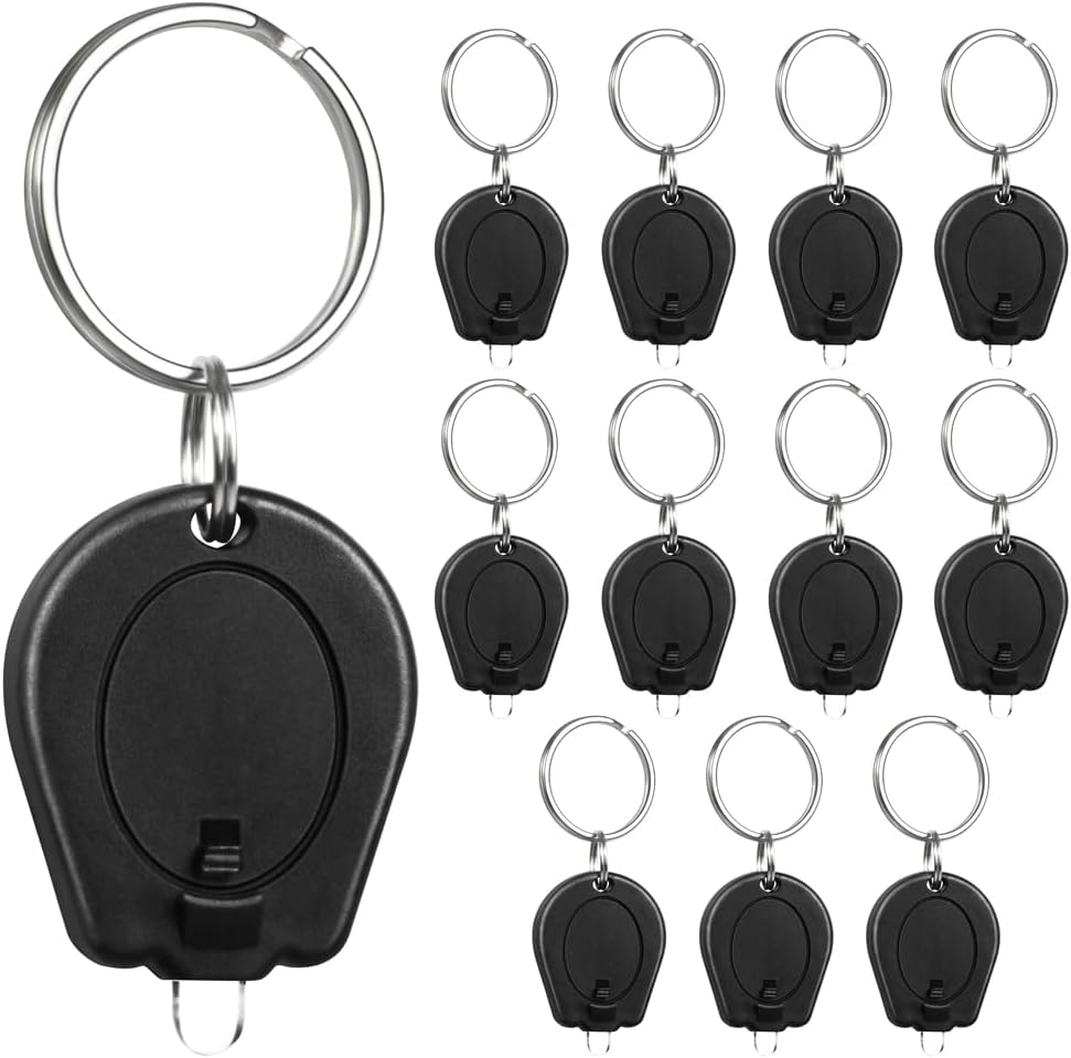 12 Pack Ultra Bright Mini LED Keychain Flashlight, Small Key Ring Flashlight, Po