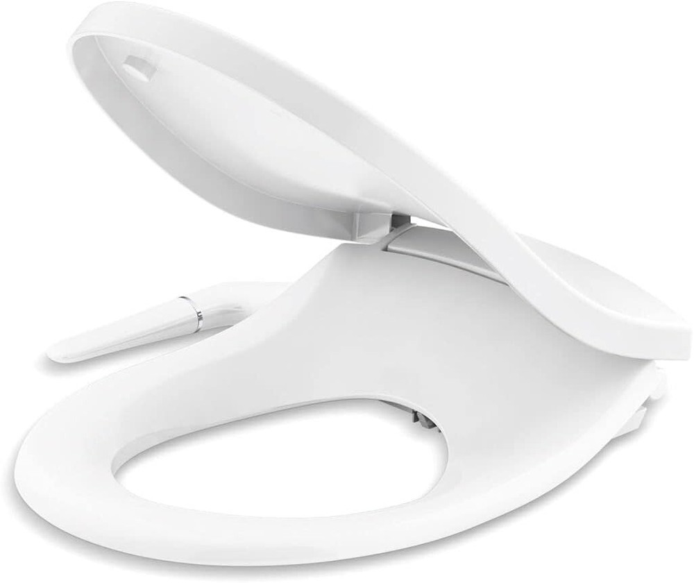 Sleek White Round Manual Bidet Toilet Seat for Effortless Cleaning