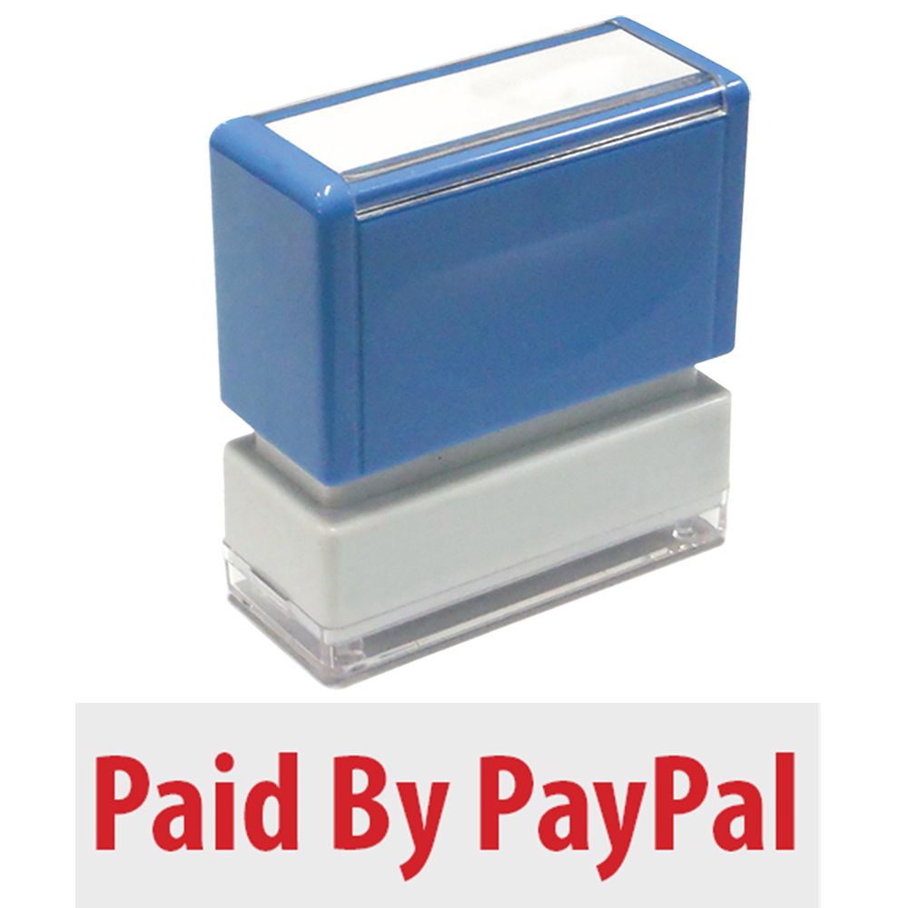 Paid By PayPal -  JYP PA1040 Pre-Inked Rubber Stamp (Red Ink)-image