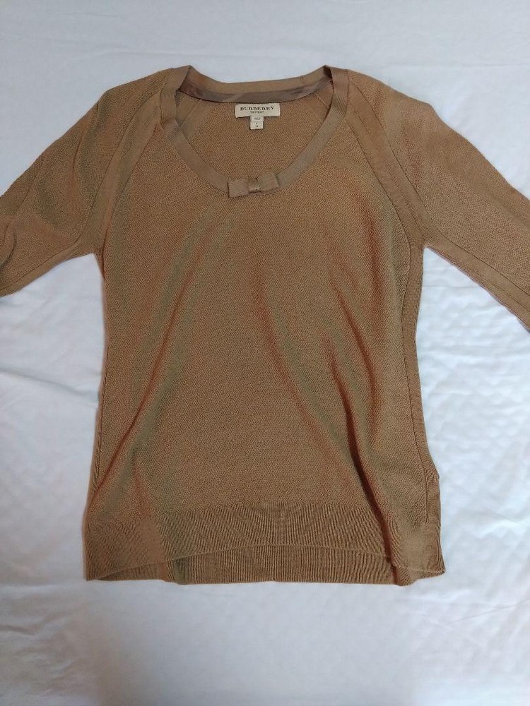 Burberry Sweater, Silk Cotton Blend, Beige, Size L, Fall/Winter, Used