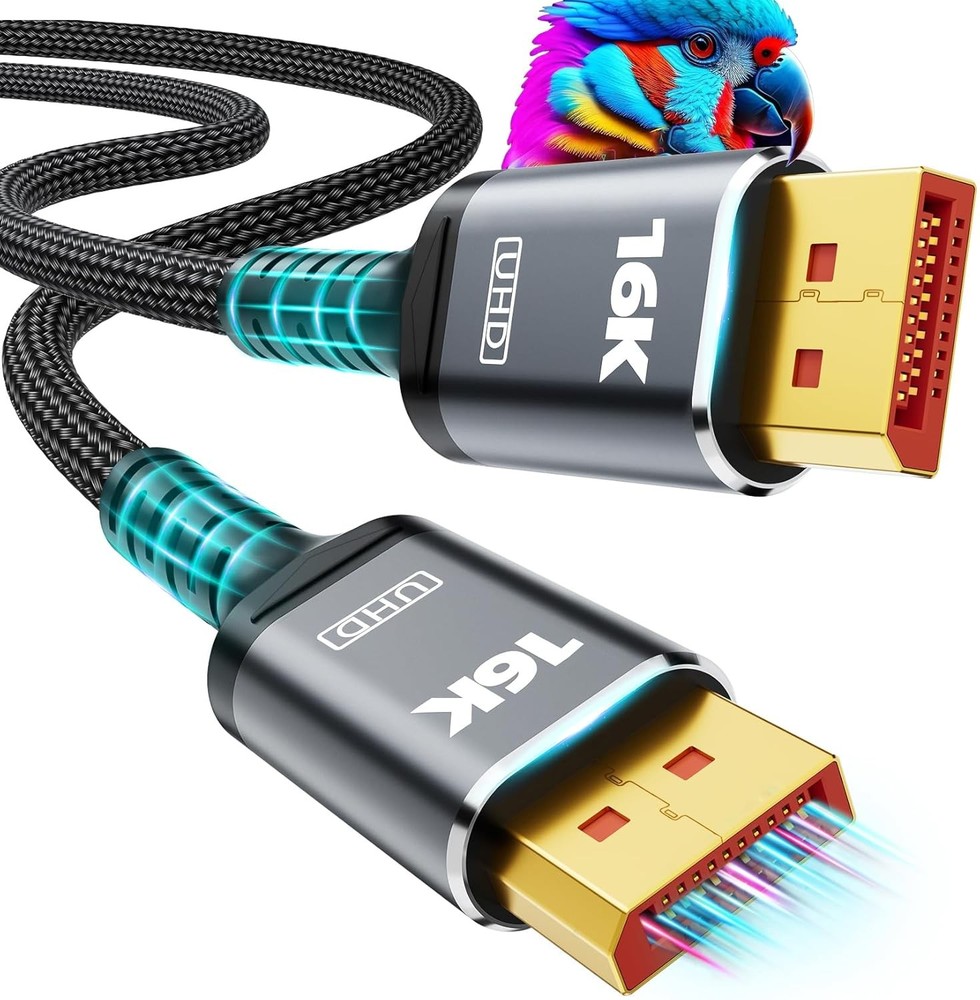 16K VESA Certified DisplayPort 2.1 Cable 10FT High-Speed