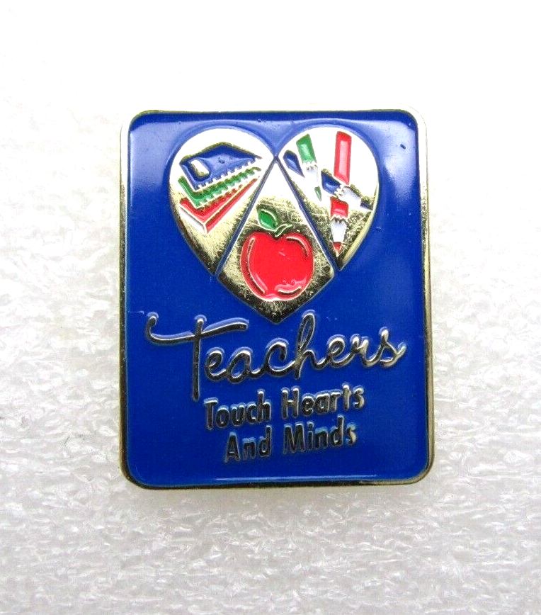 Teachers Touch Hearts and Minds Education School Lapel Pin (C140)