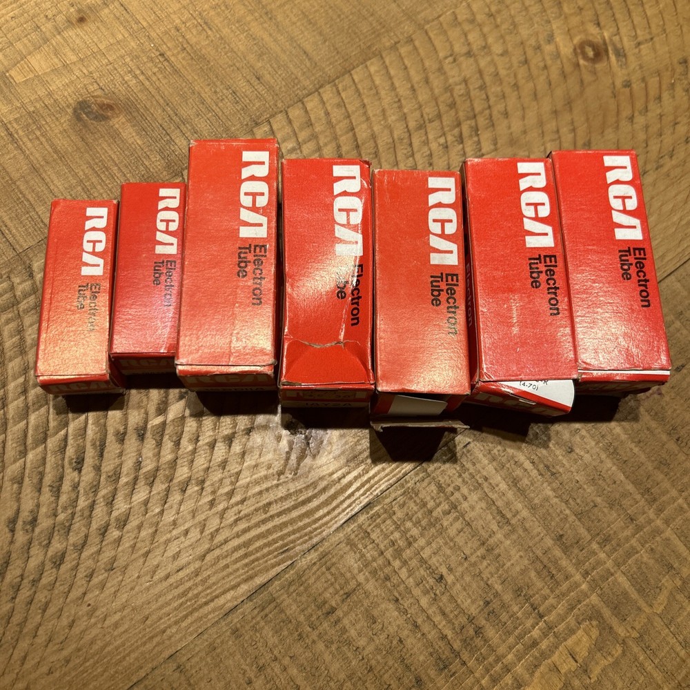 Lot of 7 Vintage RCA Electron Tubes in 2 Sizes for Enhanced Sound Quality