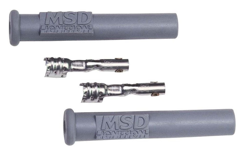 MSD 3301 Set of 2 Straight Silicone Spark Plug Boots & Terminals