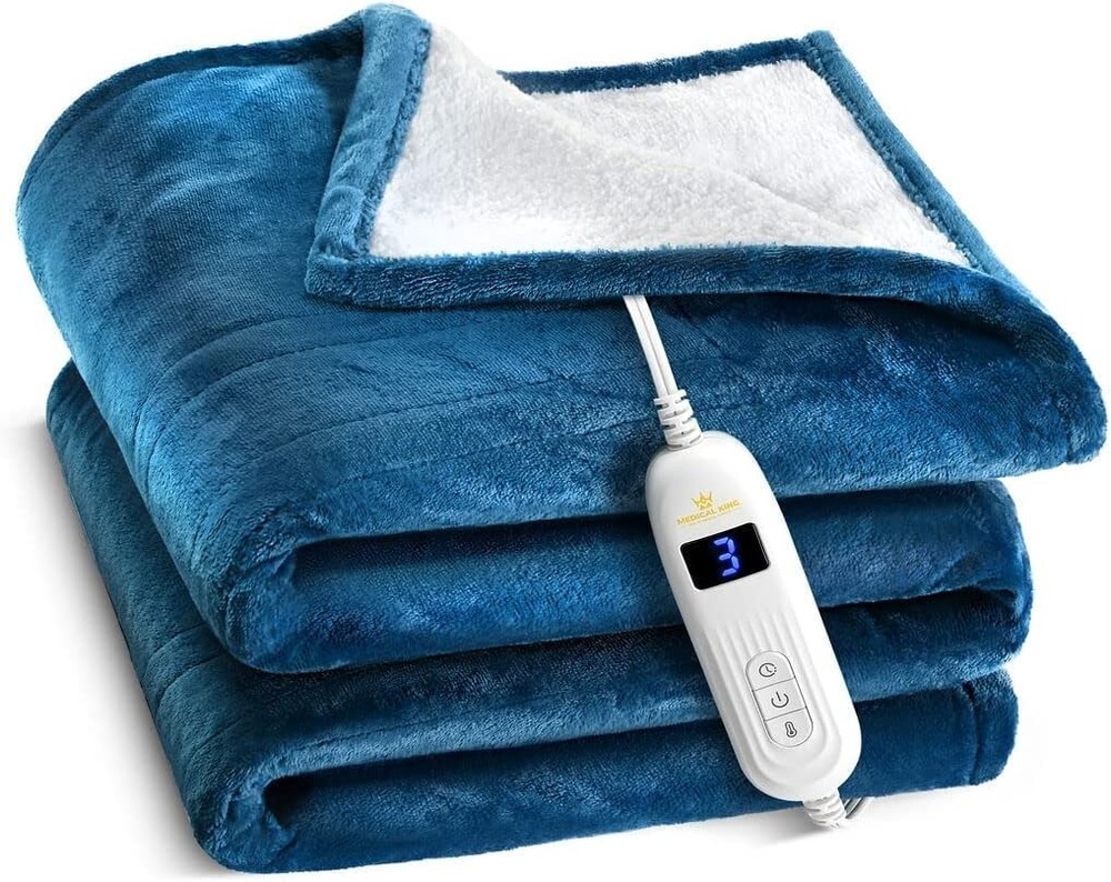 Fast Heating Flannel Blanket - 3.5 lbs - 10 Heat Settings & Auto Shut-Off Safety