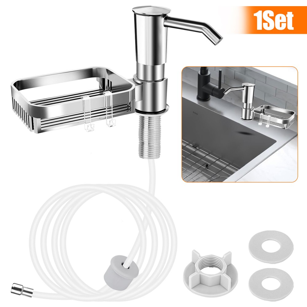 ABS Kitchen Sink Soap Dispenser Pump with Sponge Holder Tube