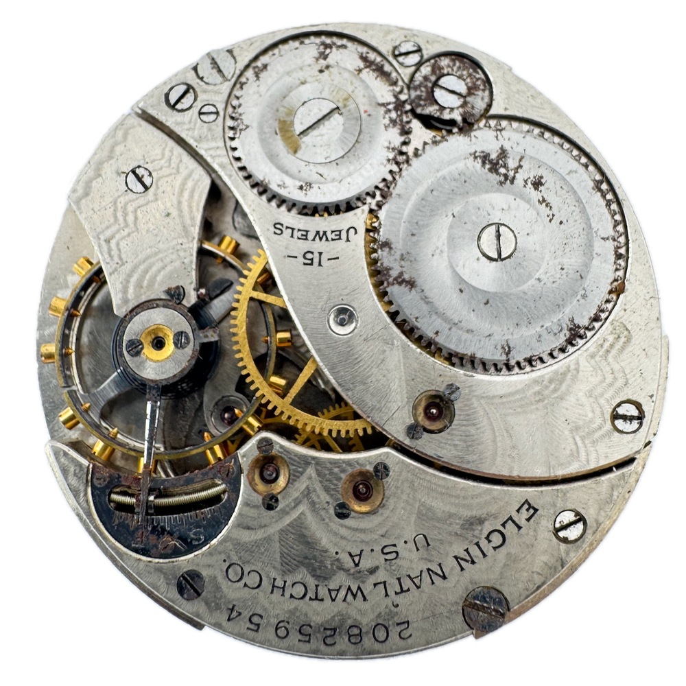 Antique 1918 Elgin 15 Jewel 12s Mechanical Pocket Watch Movement 315 USA