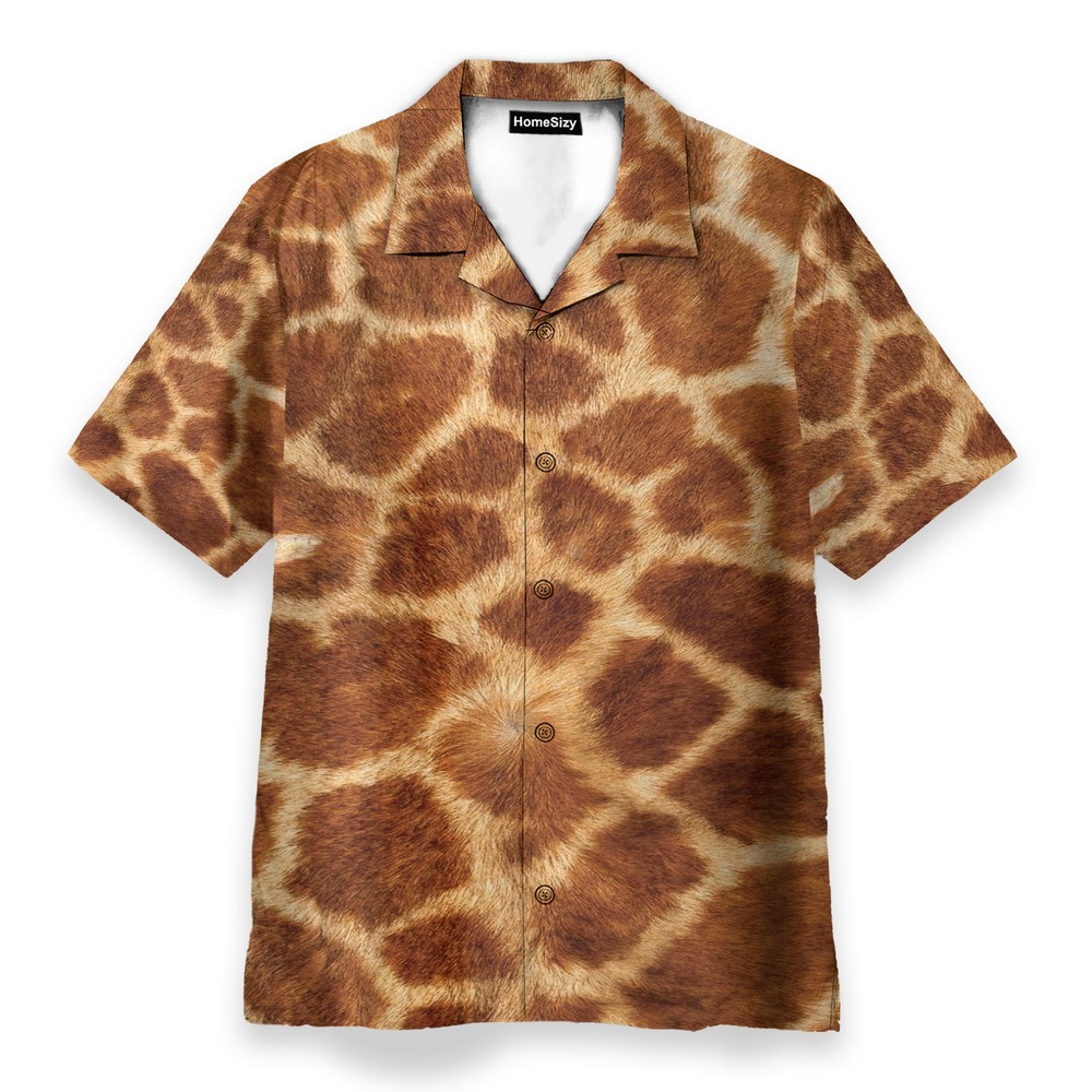 Giraffe Cosplay Costume Funny Buttons Up Shirts   Hawaiian Shirt Beach Shorts
