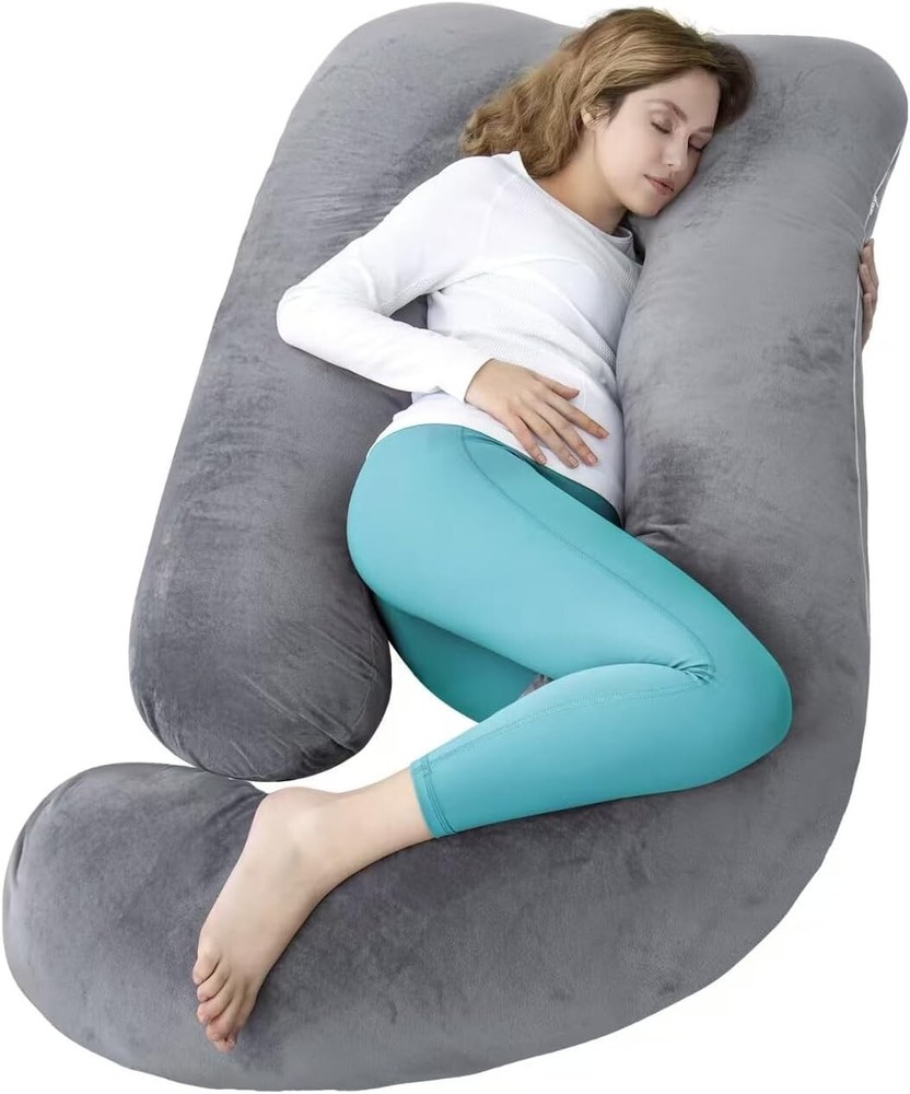 AMCATON 60 Inch Pregnancy Pillow for Sleeping, Extra Large U Shaped Body Pillow