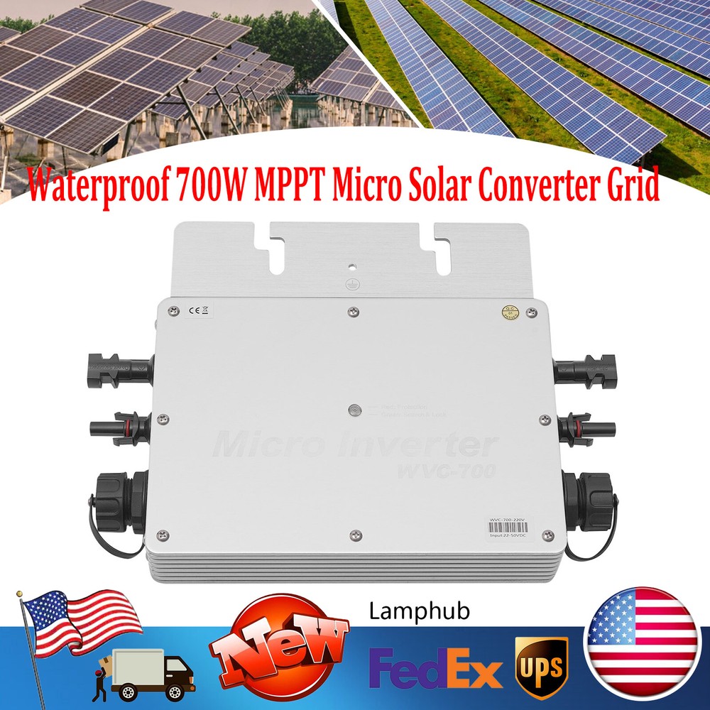 700W MPPT Solar Grid Tie Inverter with Digital Control and Waterproof Design