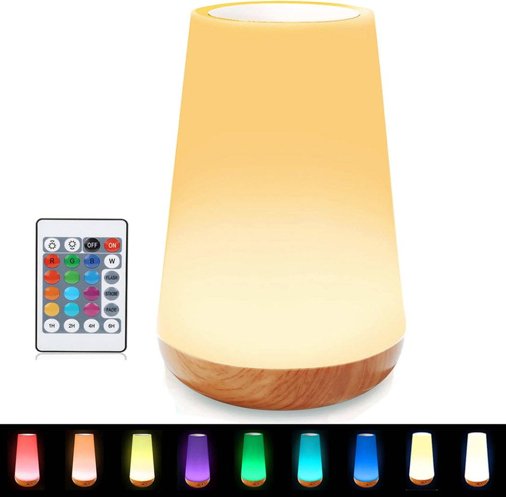 LED Night Light Touch Lamp Bedside Table Lamp for Kids Bedroom Rechargeable Dimm