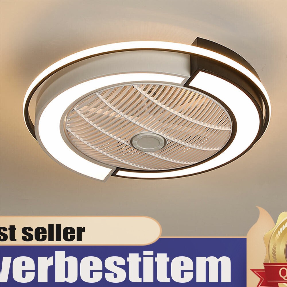 23-Inch LED Chandelier Ceiling Fan with Remote 3-Speed 3-Color Light