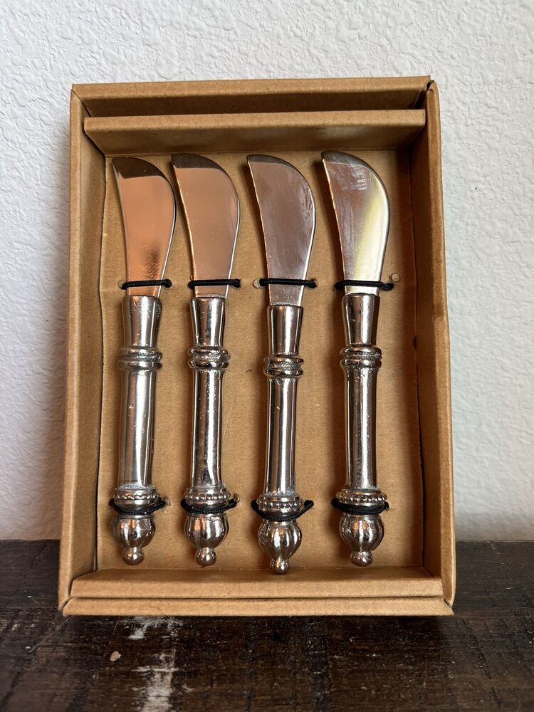 Star Home Cheese Spreaders Stainless Steel Set of 4 Original Box Charcuterie