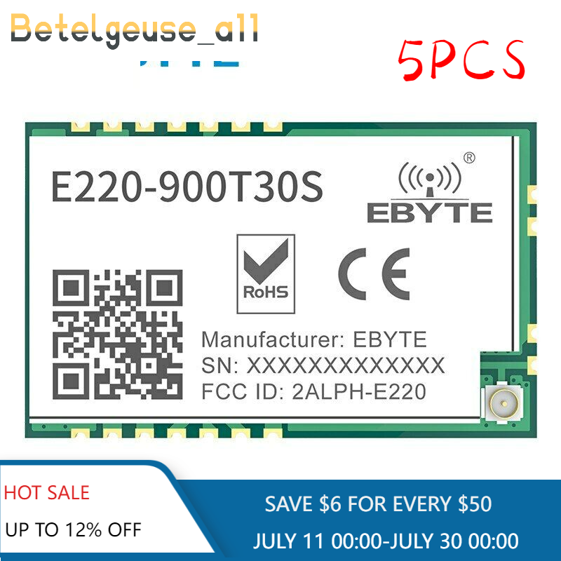 5X IOT Wireless LoRa Module RSSI ISM 868-915MHz 30dBm Module LoRa Spread FSKSMD-image