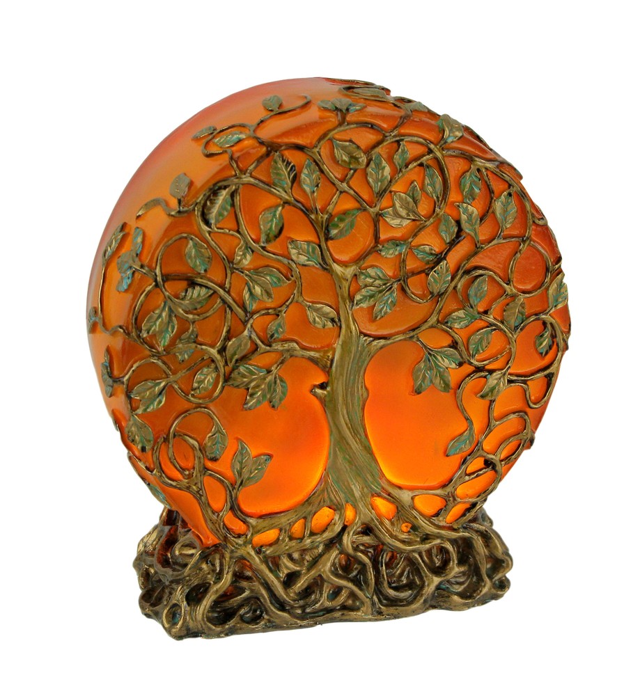 Zeckos 6.25 Inch Glowing Orange Tree of Life Night Light Plug In