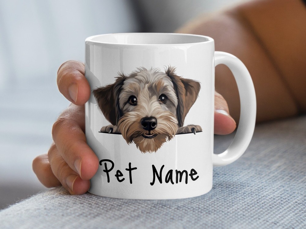 Custom Dog Mug Personalized Pet Name Coffee Cup Animal Lover Gift Cute Dog Illus